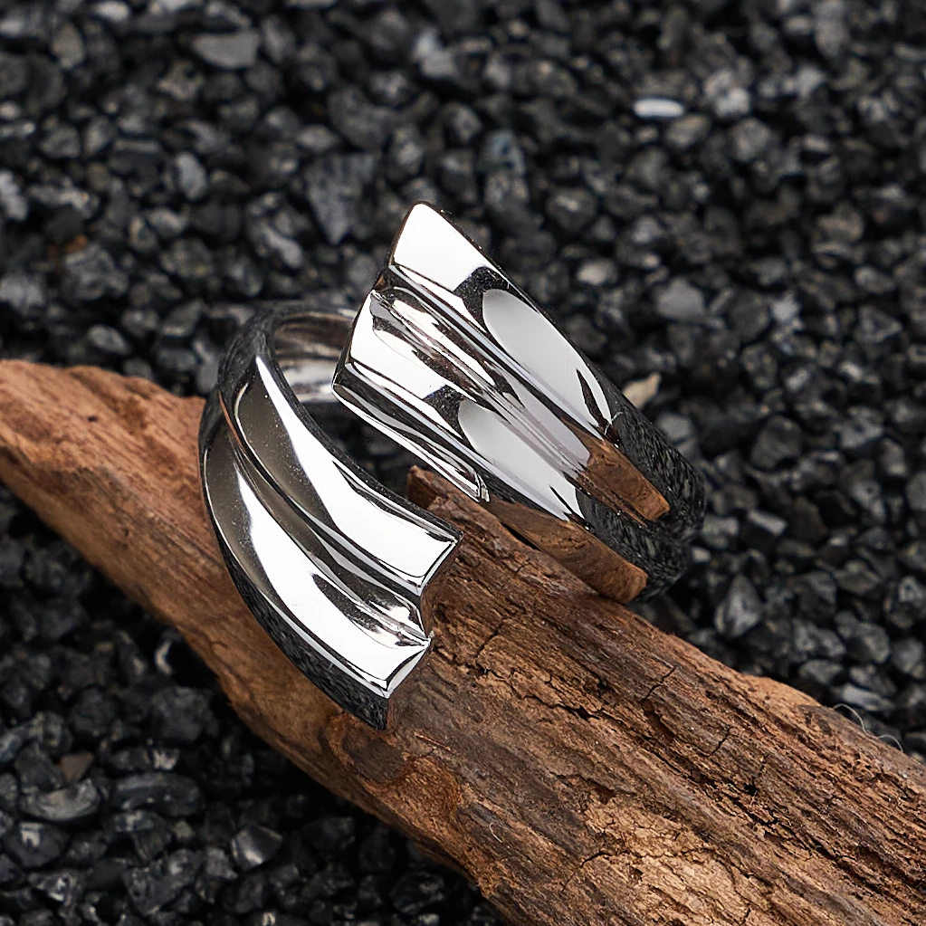 925银戒指 新品不规则螺旋形百搭纯银戒指