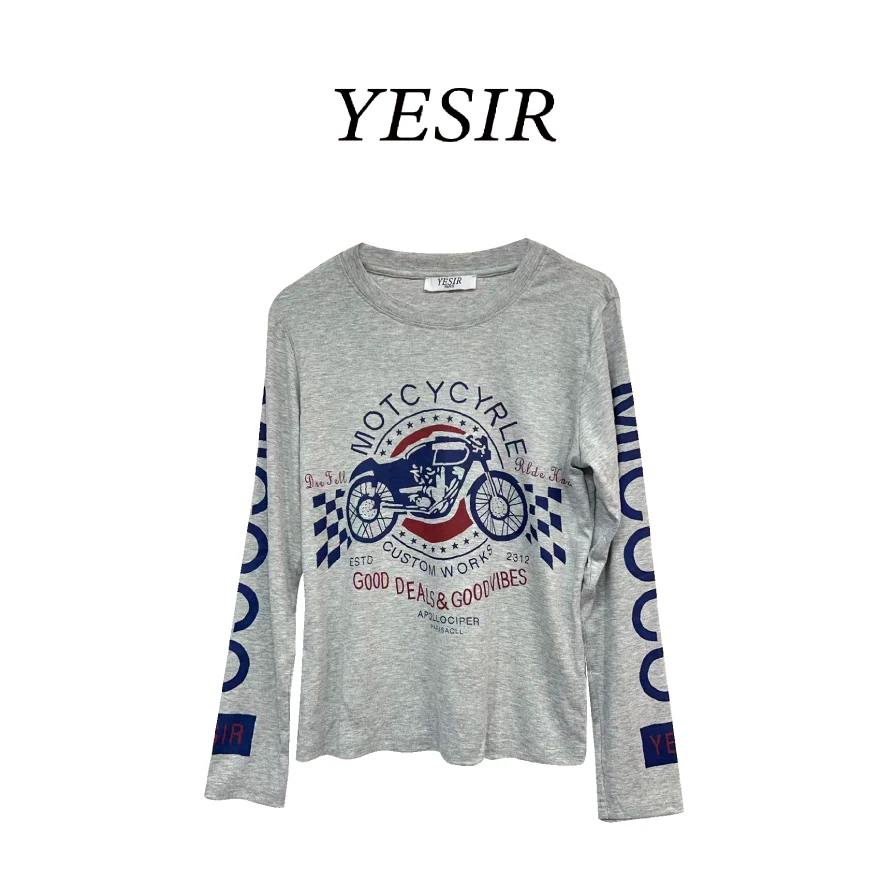 DD002秋季新款休闲复古百搭打底单穿长袖上衣