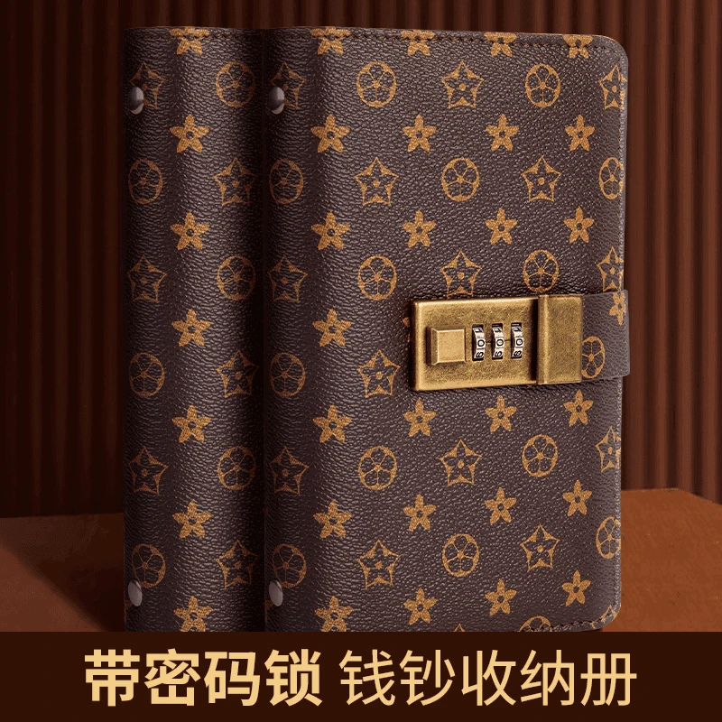 2024新款密码锁现金存钱本大容量纸币收纳袋存放袋儿童存钱夹钱册