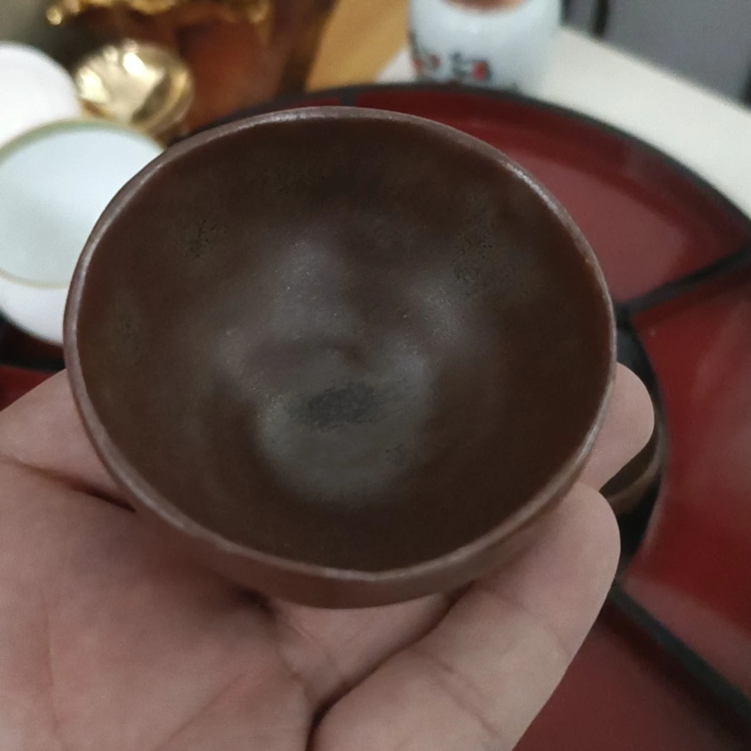 日本回流日置南洲铁釉小杯子