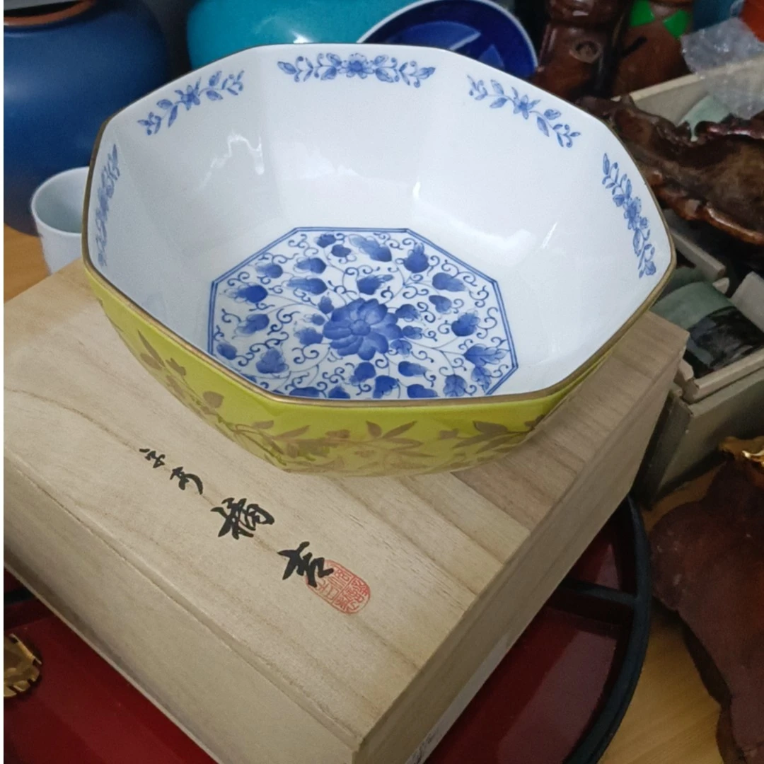 日本回流橘吉大果子钵带原木箱饭碗花纹家居日式婚礼个人孤品品牌