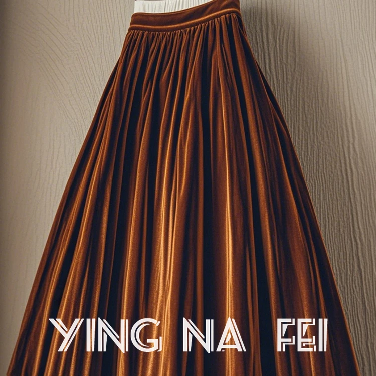 今年流行爆款气质a字丝绒半身裙女2025秋季新款时尚洋气显瘦长裙