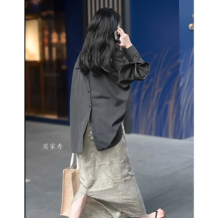 春季2025新款女装微胖显瘦减龄洋气时尚套装黑色上衣半身裙两件套