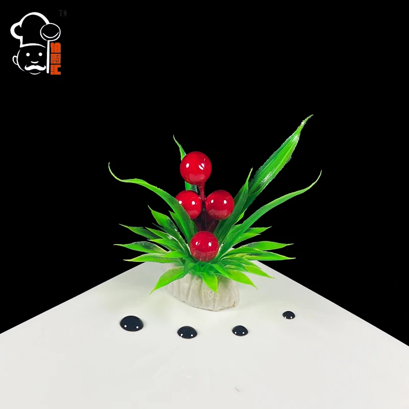 餐厅菜品创意小摆件刺身摆盘装饰花草酒店厨师假花喜宴冷菜点缀