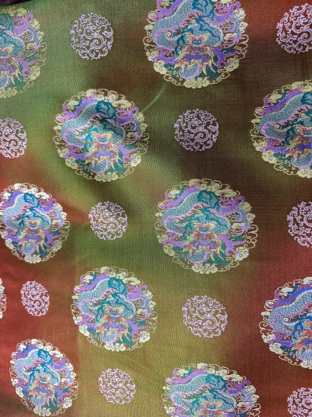 张和才团龙纹古蜀锦绸都博物馆古蜀锦140幅宽面料不支持退