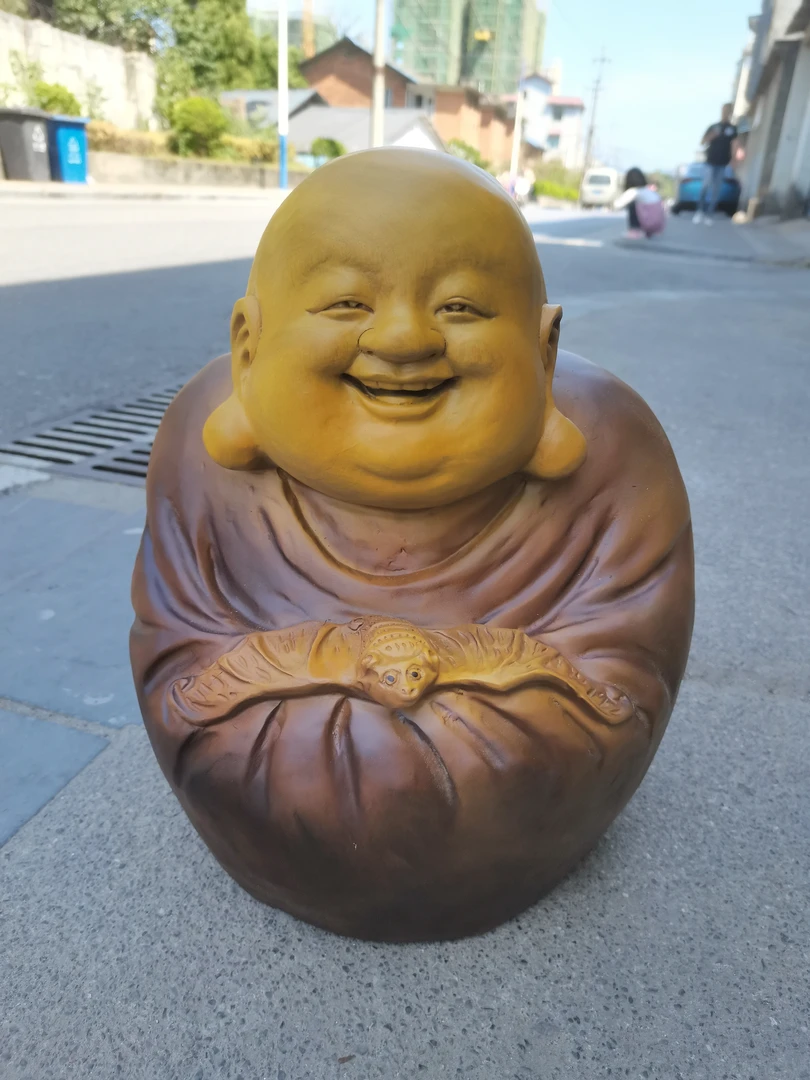 创意根雕作品摆件弥勒 福在眼前