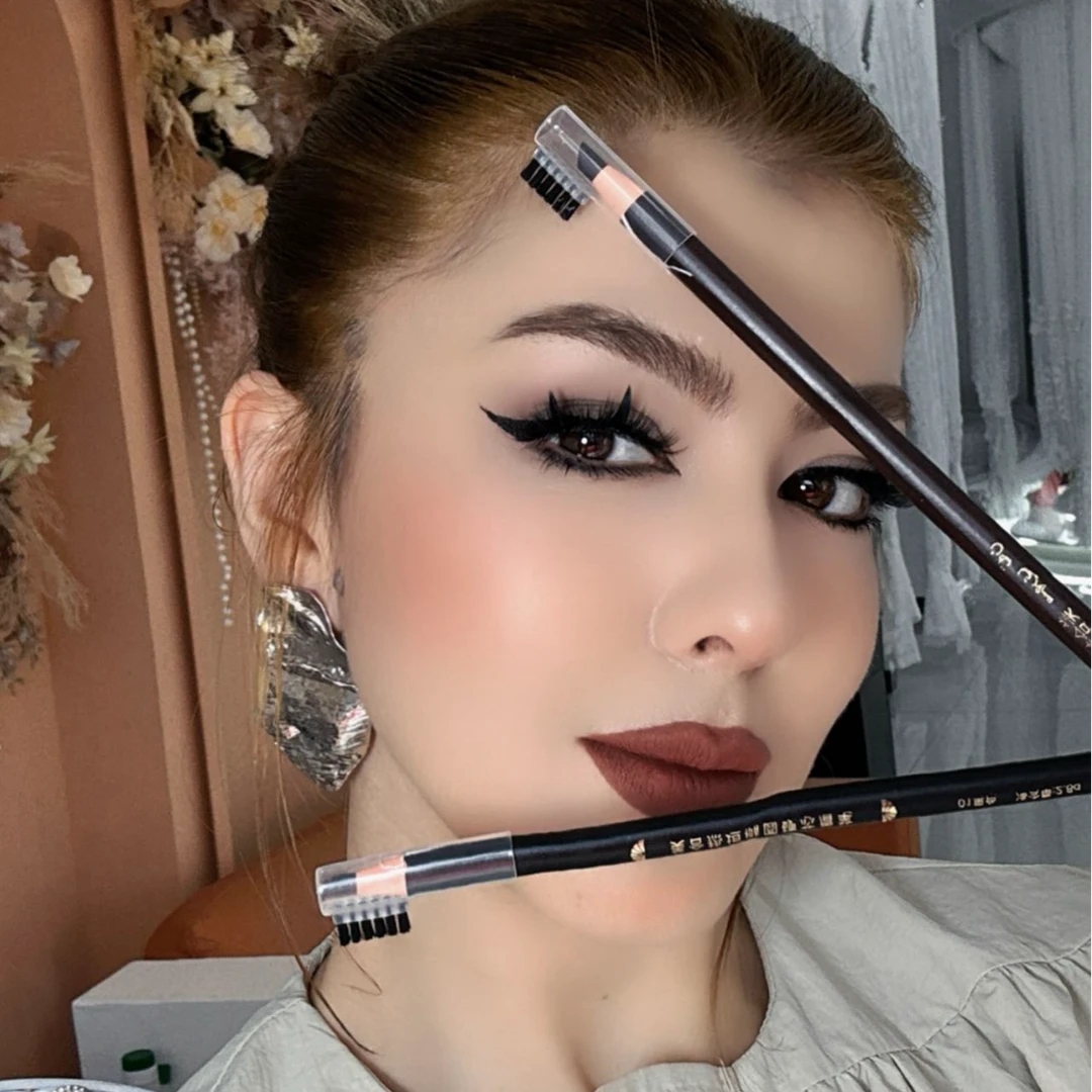 美和热坦MEHRITAN椭圆硬芯眉笔买一送一修饰棕色自用