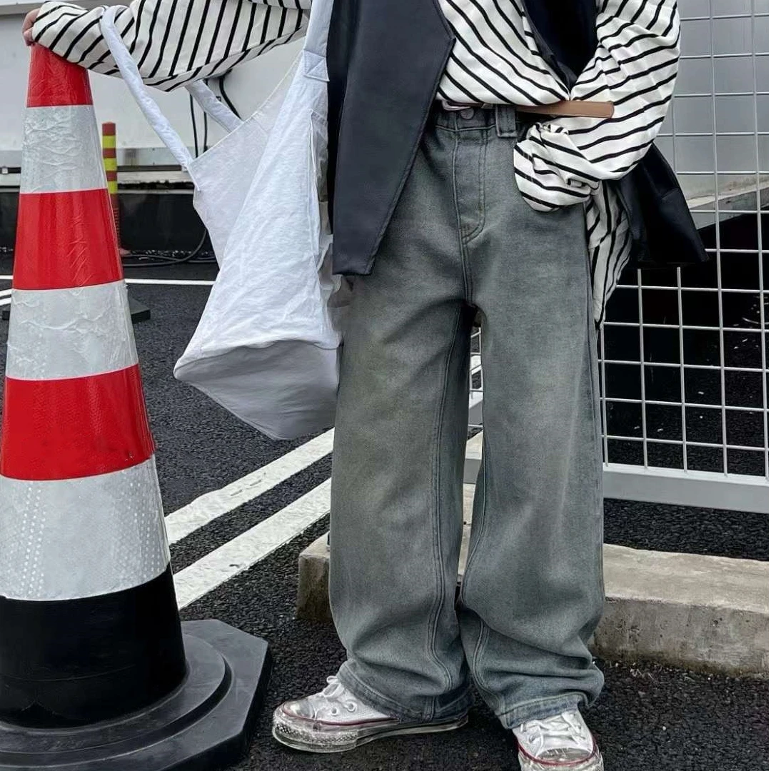 中大童2024秋季新款布89711男女童时尚百搭休闲气质牛仔裤