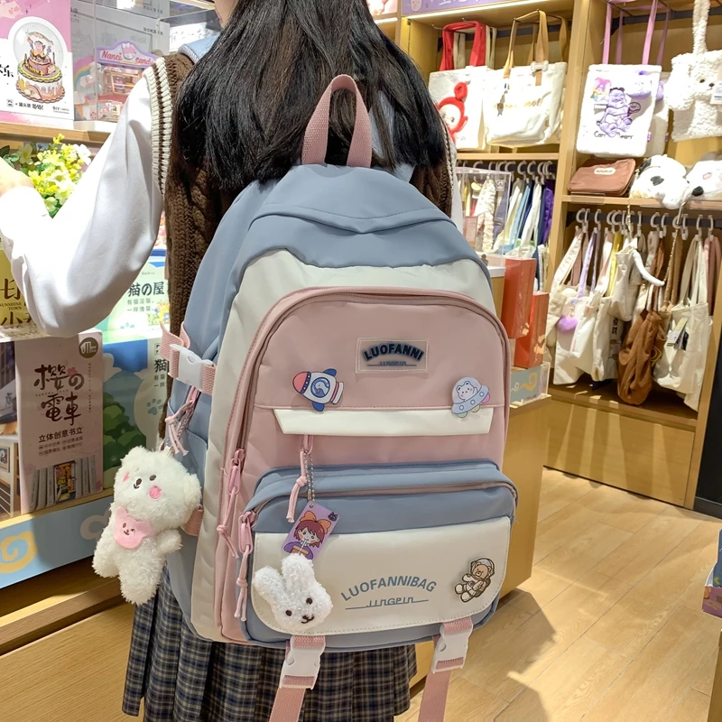 书包女ins风可爱韩版高中生初中生小学生三到五六年级双肩包背包