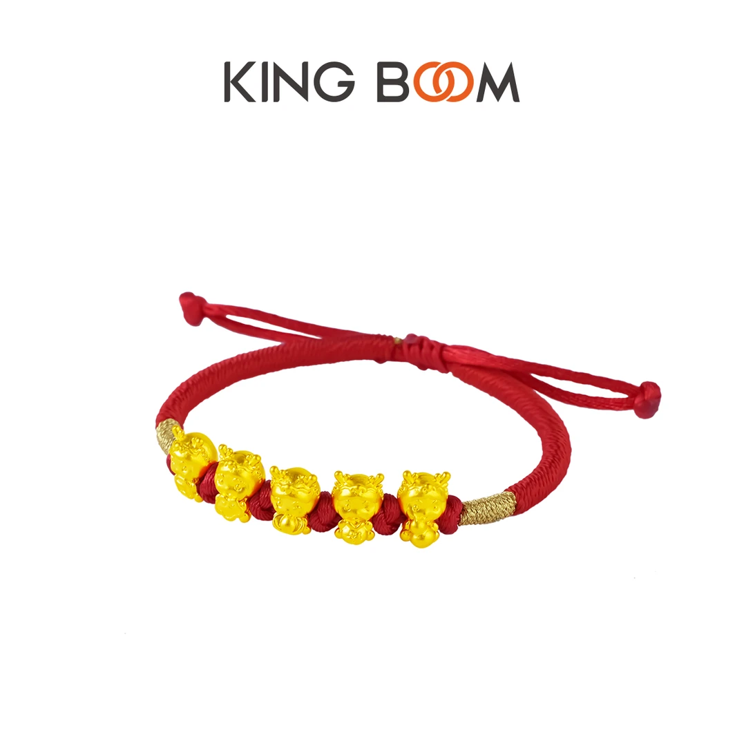 KING BOOM五福龙手绳编织金手绳