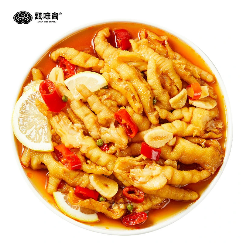 甄味尚桶装酸辣柠檬鸡爪人工剔骨网红零食去骨500g