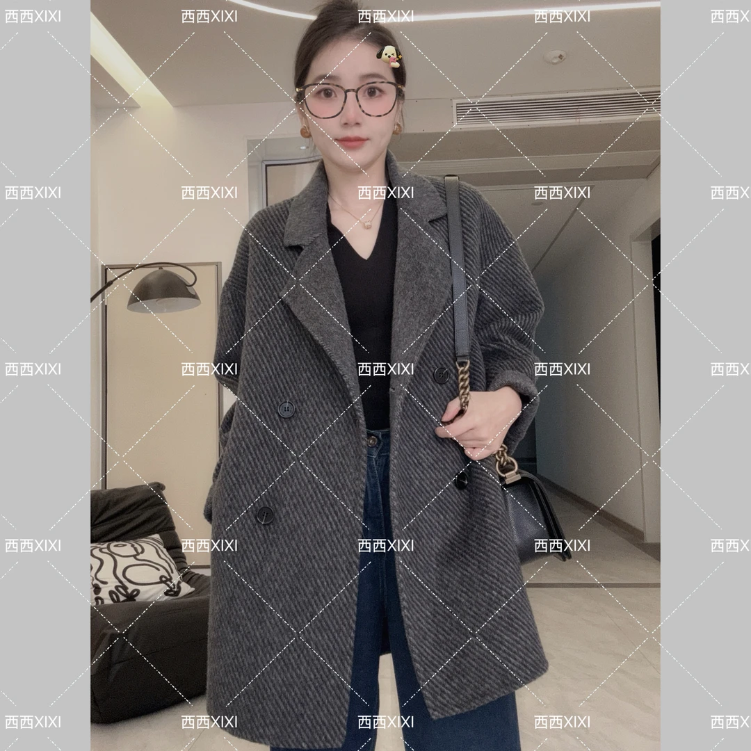 短款-西西《晚风》澳洲超细羊毛设计师款轻奢大衣时尚外套