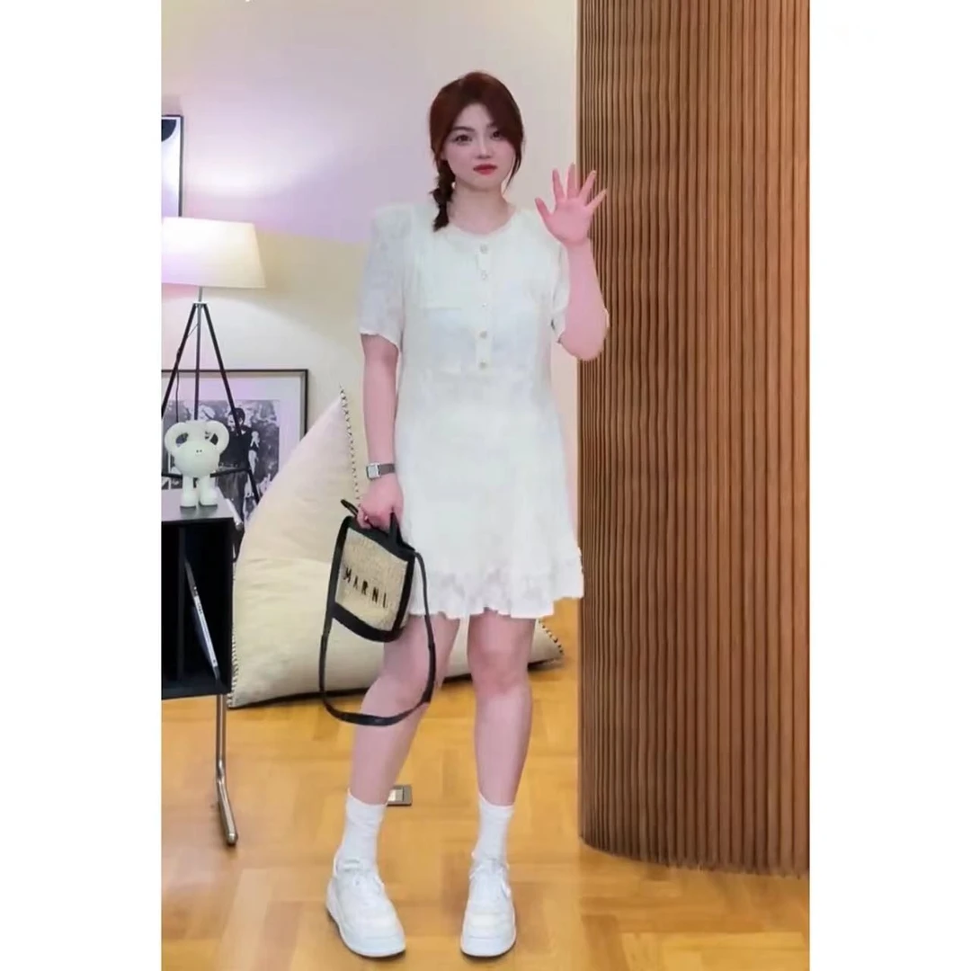 晶咕「苏黎世少女」拉毛法式甜美蕾丝奶fufu圆领连衣裙夏季