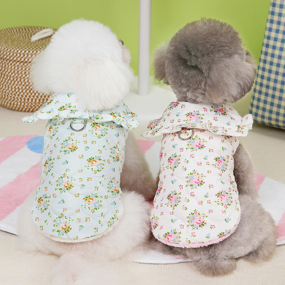 狗狗衣服秋冬装泰迪比熊猫咪冬裙小型犬宠物衣服冬季加厚校花棉衣