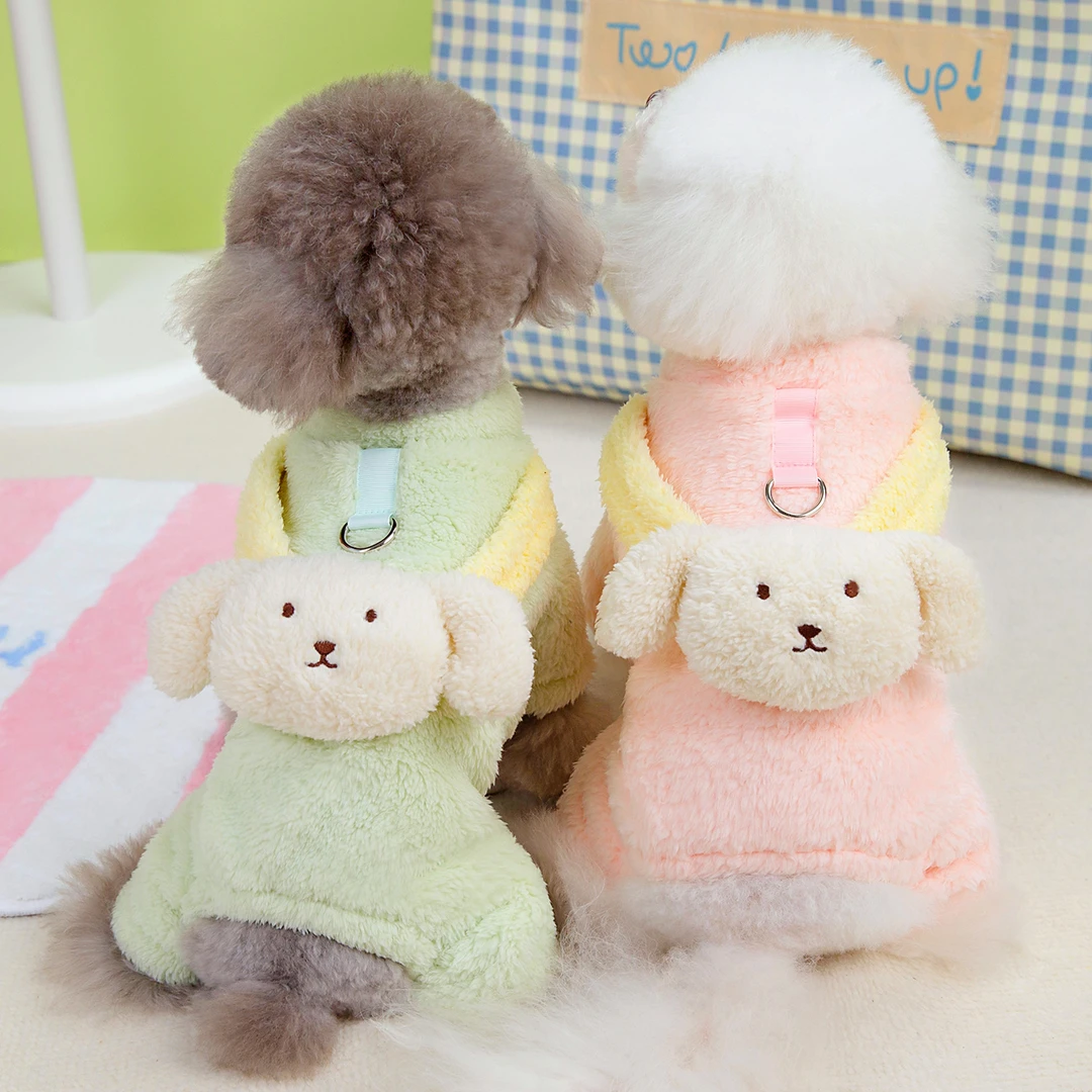 狗狗衣服秋冬装四脚绒衣雪瑞纳比熊泰迪小型犬服饰背背狗四腿绒衣