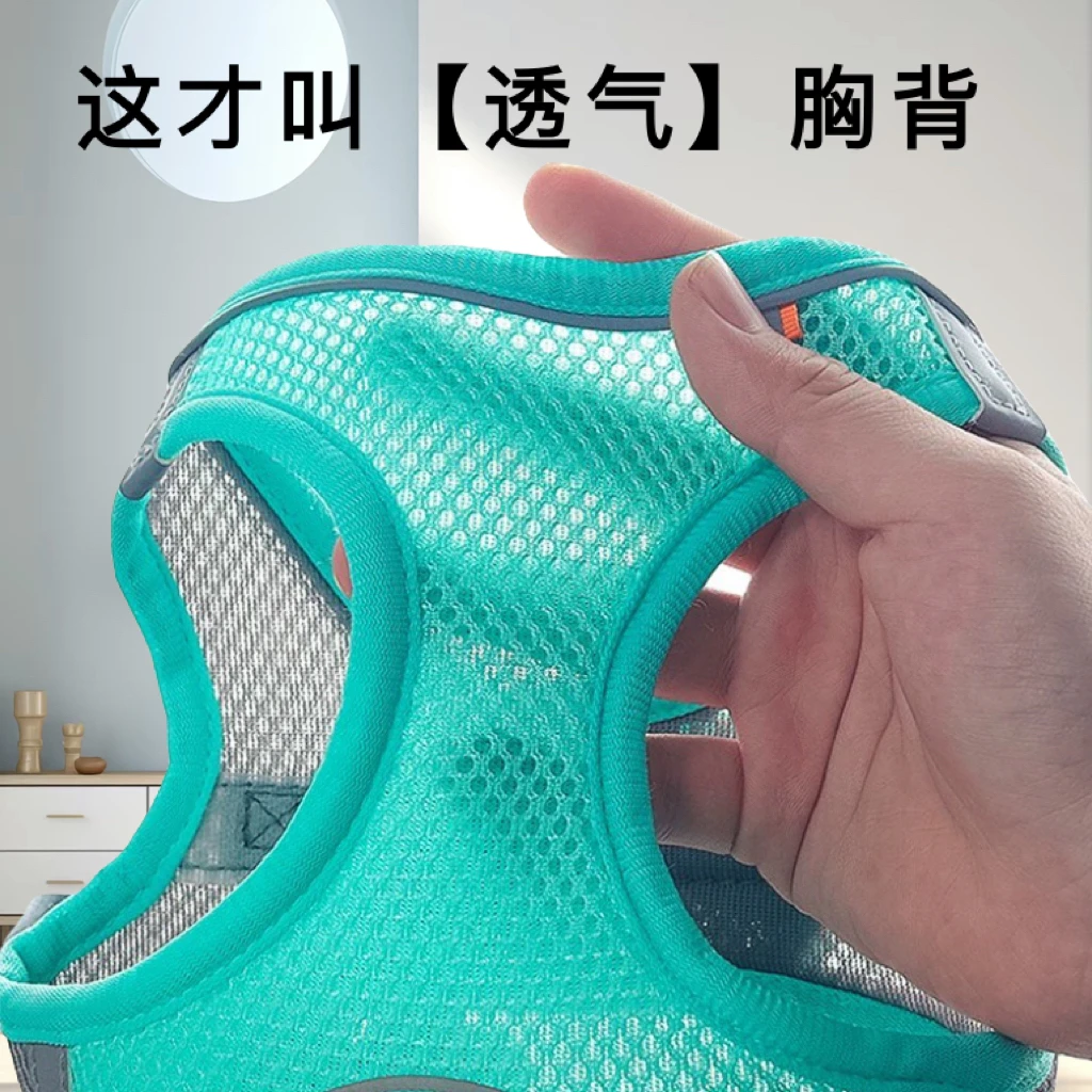 背心式狗狗牵引绳小型犬博美泰迪比熊胸背带小狗幼犬遛狗绳狗链子
