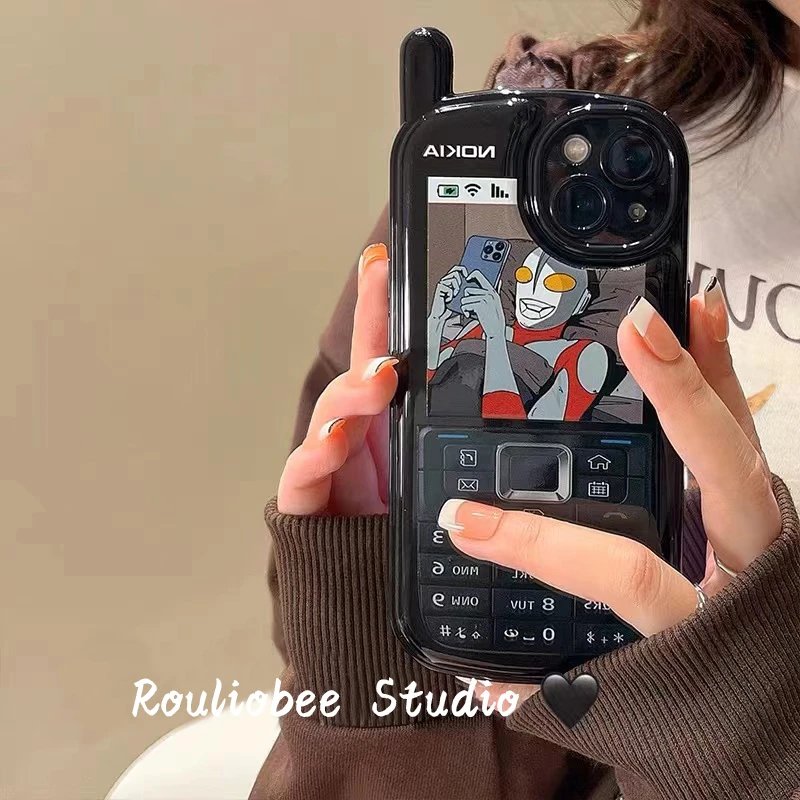 躺平奥特曼大哥大苹果14手机壳iphone13/12promax全包11xr/xs软78
