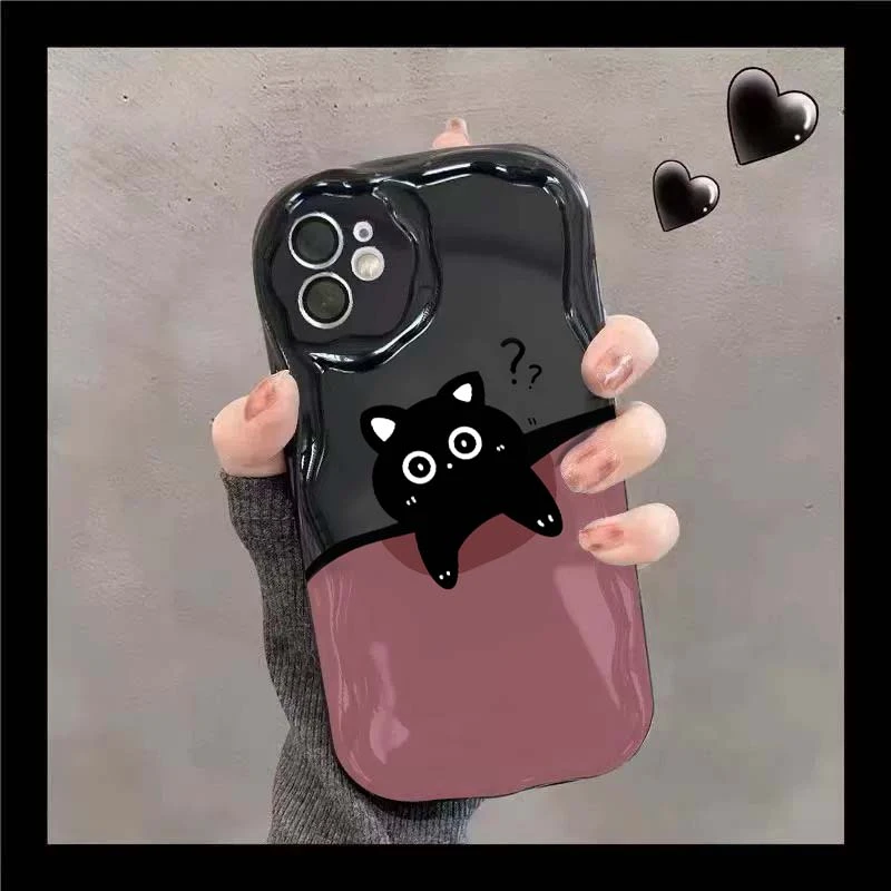 问号猫适用于苹果14/13promax手机壳12全包华为/vivo/小米/oppo