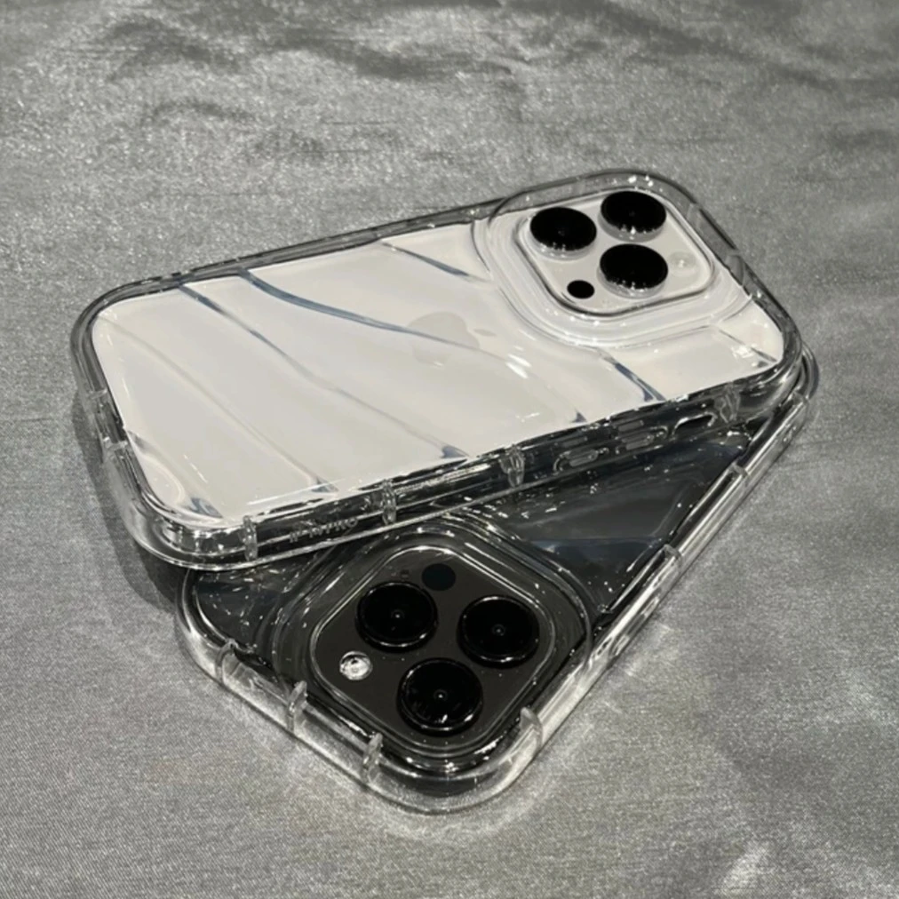 高级透明贝壳纹苹果14手机壳iphone13全包12promax/11软壳xs/xr女