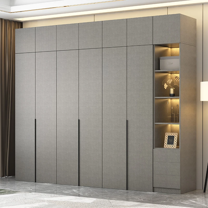 轻奢衣柜简约现代卧室家用柜子木质组合三四六八门衣柜环保大衣橱