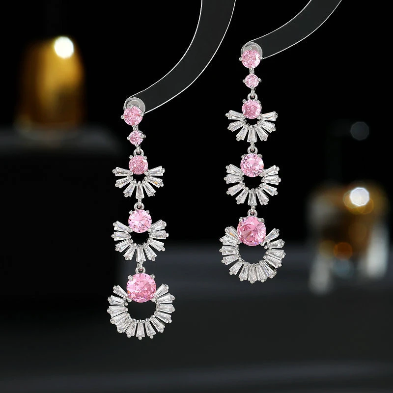 铜合金耳饰 韩版新款高端轻奢微镶时尚优雅百搭银针耳钉爆款耳饰