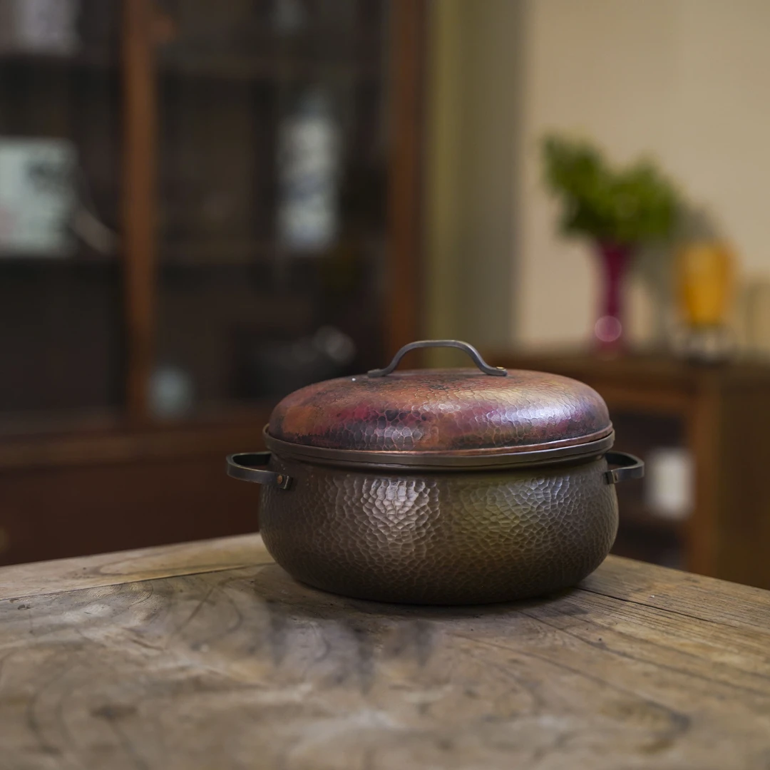 【老王】圆肚锅-直径16高7 容量1.1L 重量1.2斤（春喜铜0201）