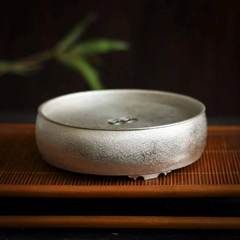 【老王】双铜钱古型蓄水壶承 直径15cm 高4.5（潮嘉S0106）