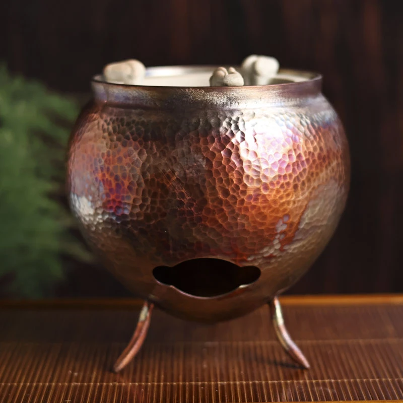【老王Q】三角-春喜铜-火炉(炫彩色)直径137x140mm（春喜铜0184）