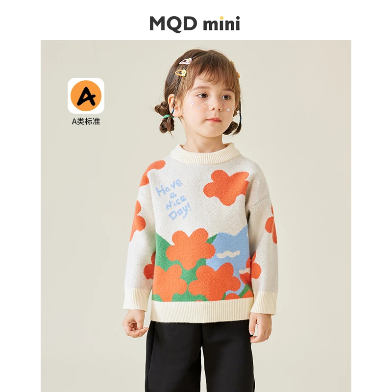 MQD女童韩版针织衫儿童春秋款套头毛衣圆领上衣583320718