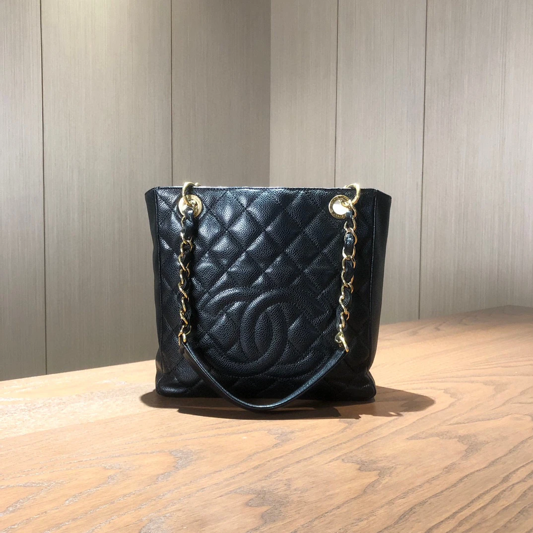 99新 Chanel/香奈儿 PST黑金单肩包 14开 尺寸24×23