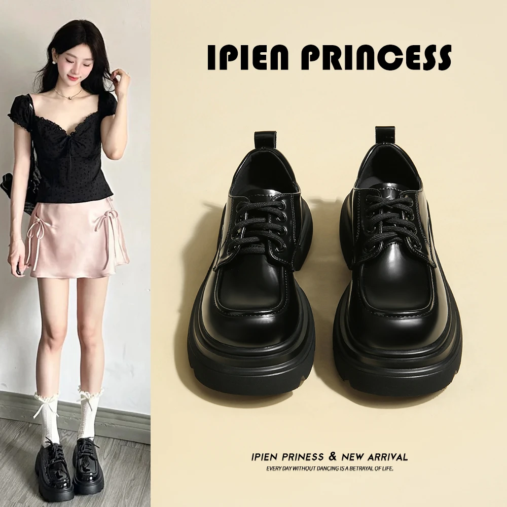 黑色英伦风乐福鞋女2025夏季新款厚底增高舒适复古jk配裙子单鞋女