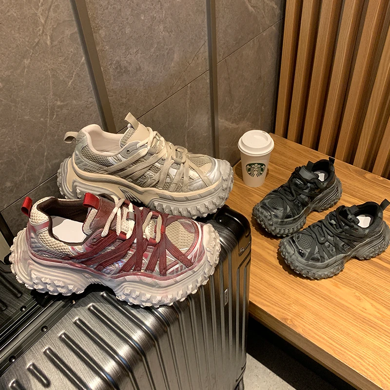 S&J【潮流】HS108-5网红时尚休闲运动鞋透气厚底老爹鞋