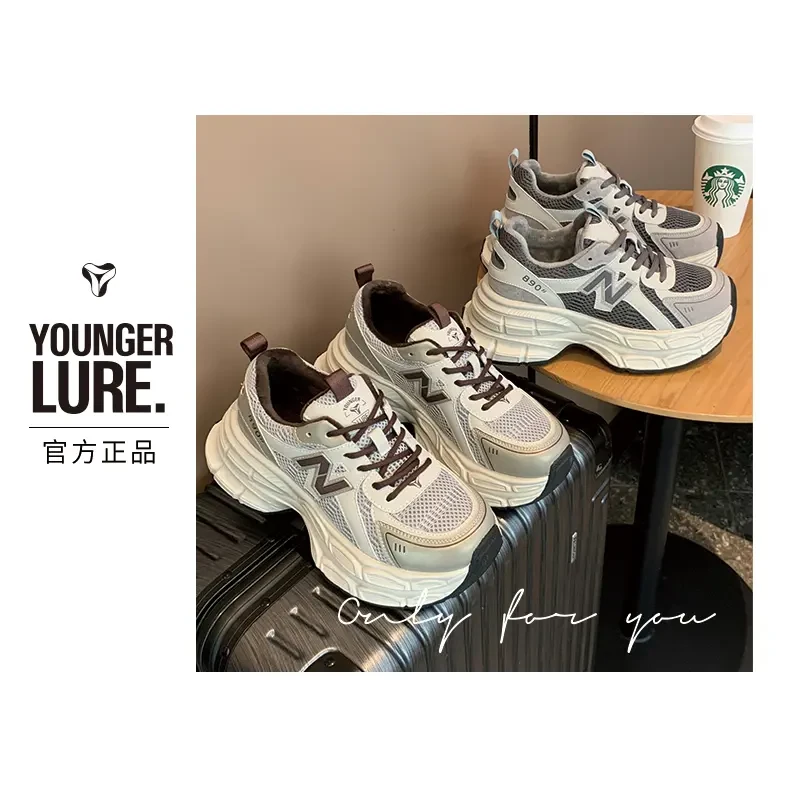 S&J【加绒】OLD851A女鞋时尚透气厚底休闲老爹鞋系带休闲运动鞋潮流