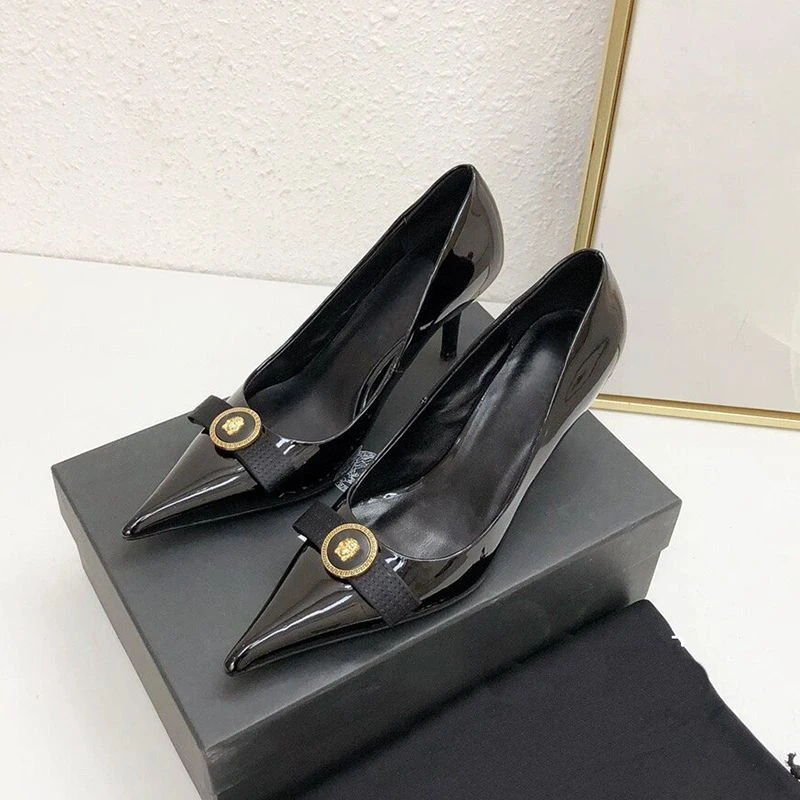 2024法式蝴蝶结尖头细跟高跟鞋夏新爆款潮气质轻奢百搭浅口女小众