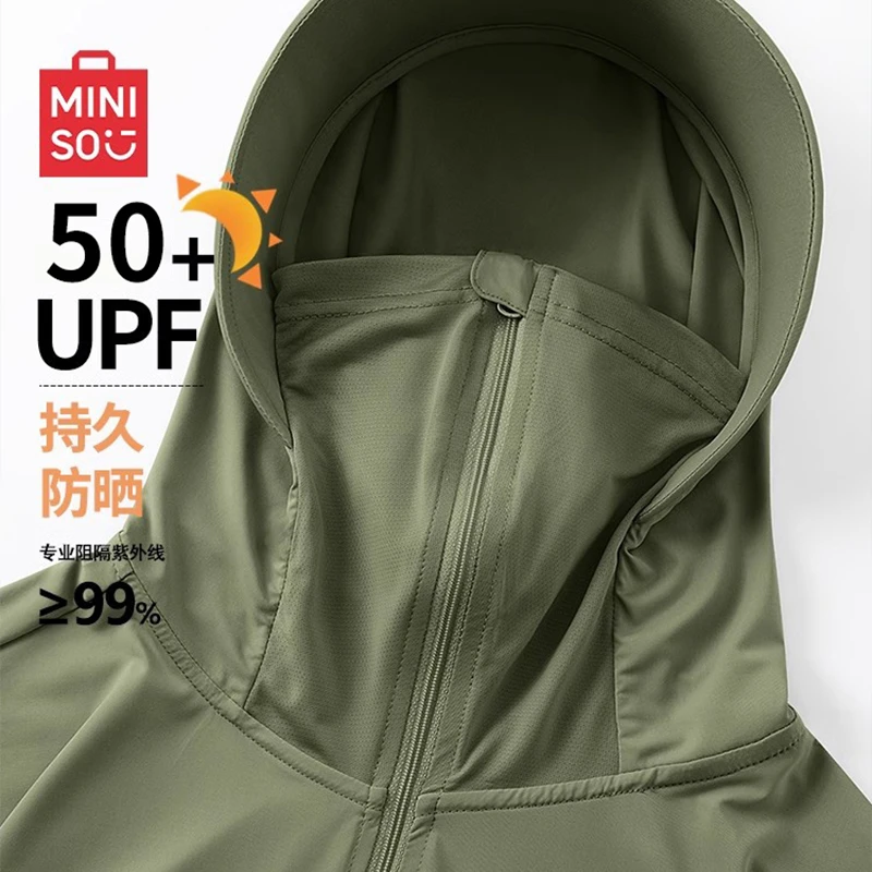 MINISO名创优品青少年户外防晒衣夏季冰丝凉感男透气带帽子防晒服
