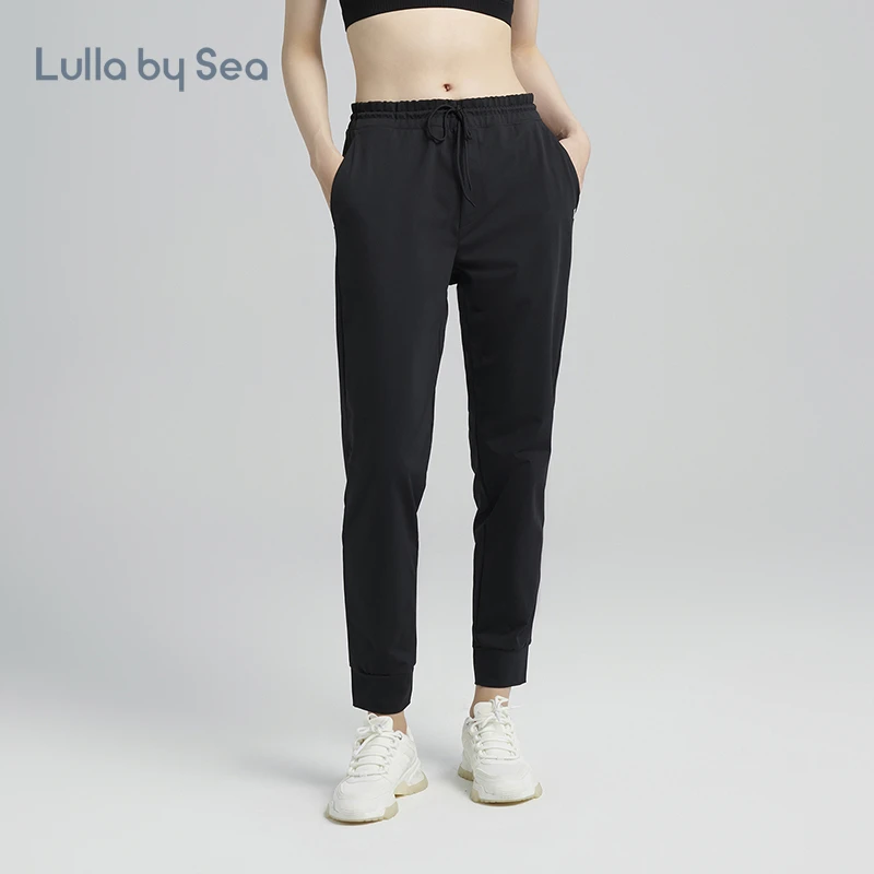 【福利品】Lulla by Sea 高弹力束脚裤松紧腰速干健身跑步长裤女