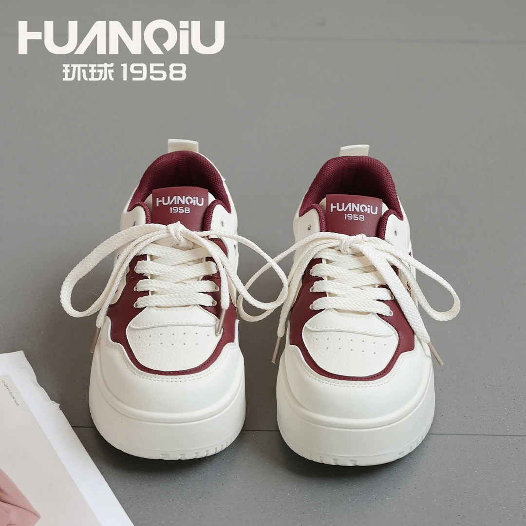 HUANQIU/环球2024秋冬新款休闲板鞋厚底小白鞋爆款旅游时尚休闲鞋