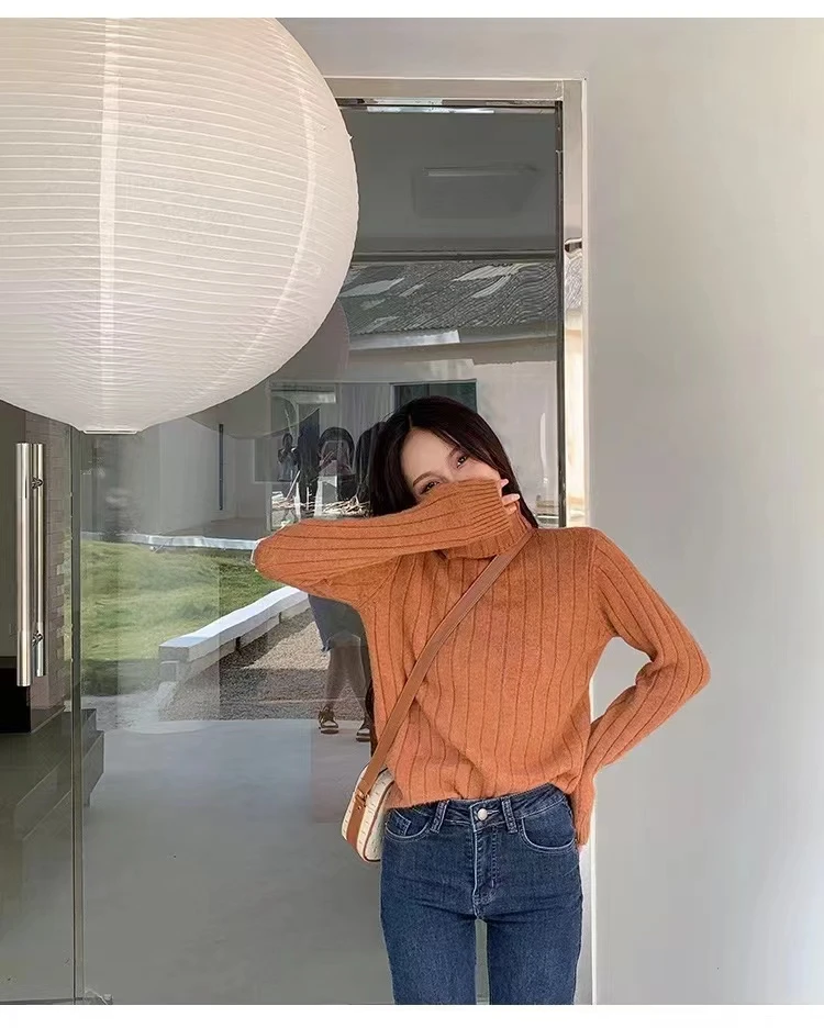 套头高领百搭打底羊绒毛衣 时尚休闲长袖羊毛衫