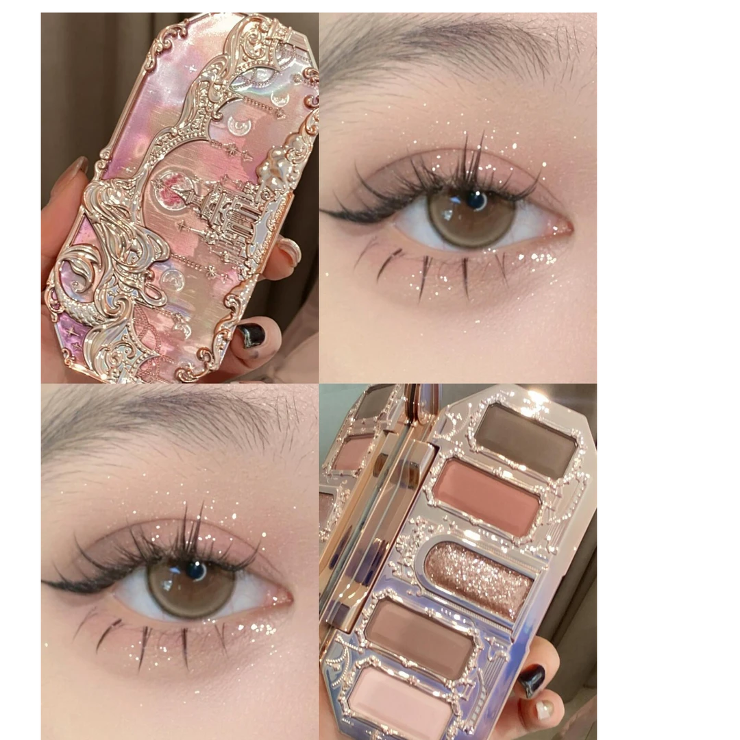 花知晓月光人鱼五色眼影哑光珠光变色综合盘02天空城 04人鱼梦