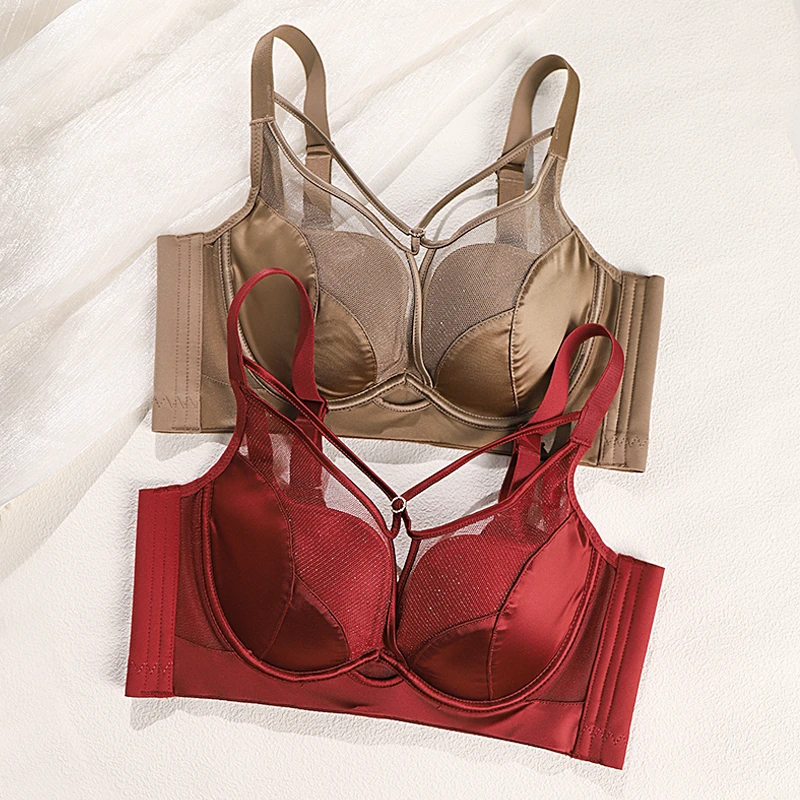 内衣女聚拢软钢圈收副乳防下垂调整型文胸薄款舒适性感上托胸衣罩