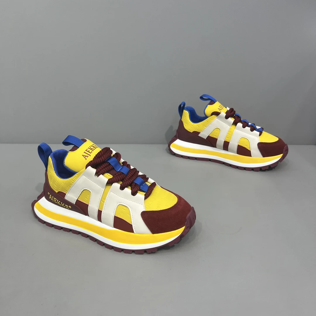 男鞋时尚休闲透气潮流潮鞋阿甘鞋男士秋季软底百搭舒适AJ拼色低帮