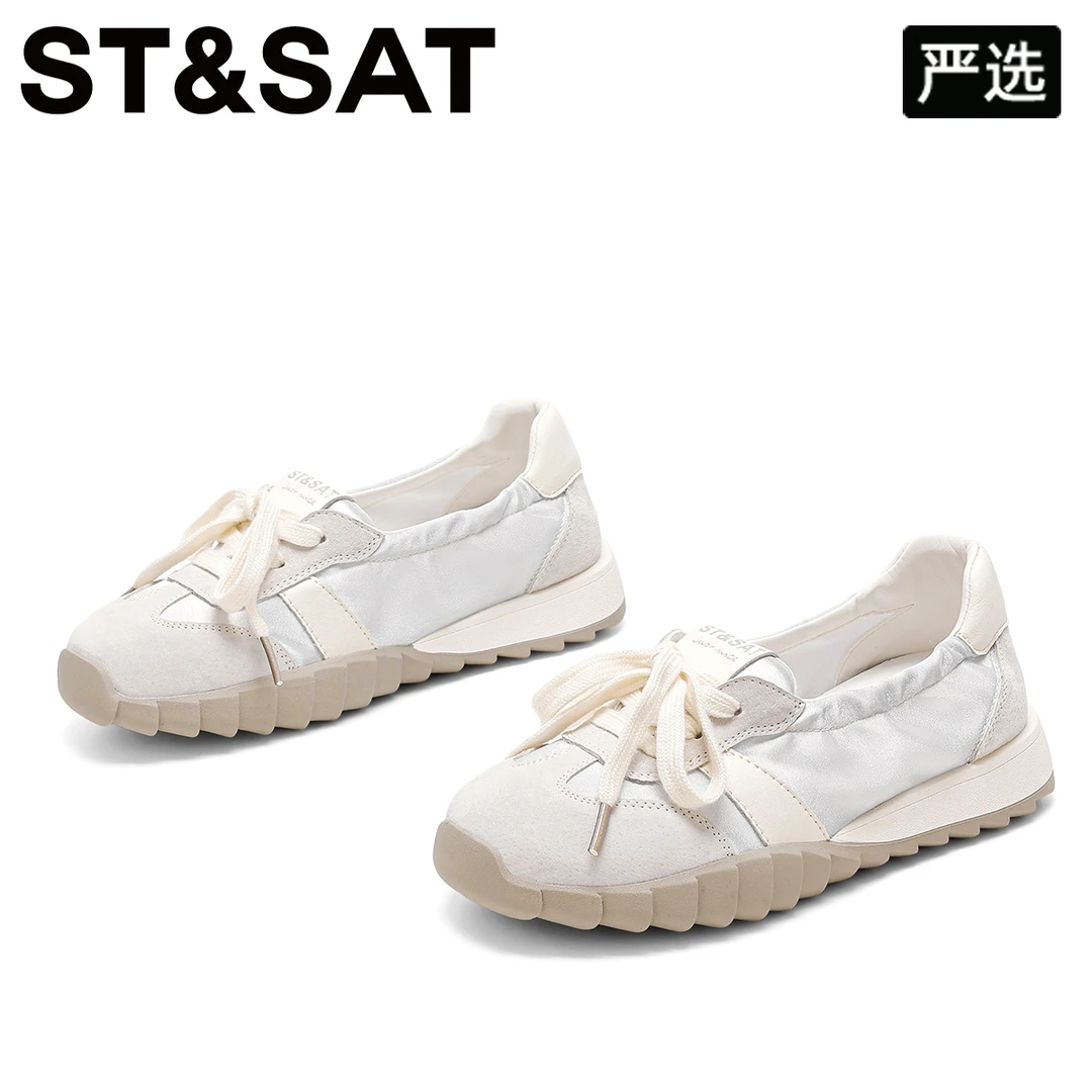 【秋日浪漫】星期六真皮软底舒适阿甘鞋2024新款休闲时尚德训鞋女潮