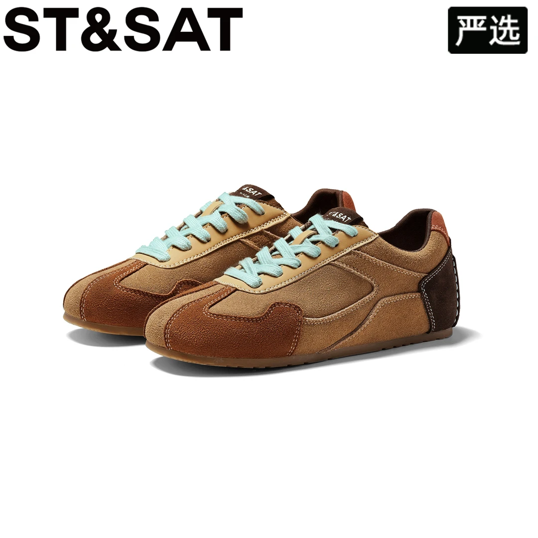 星期六内增高复古德训鞋女鞋25年秋季新款时尚百搭平底舒适休闲鞋