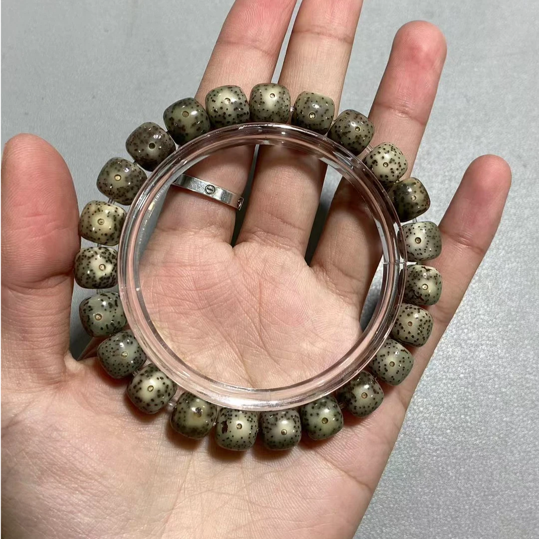 【Y585原生态绿青花】10×9海南料星月菩提单圈（多样性发货发其一）
