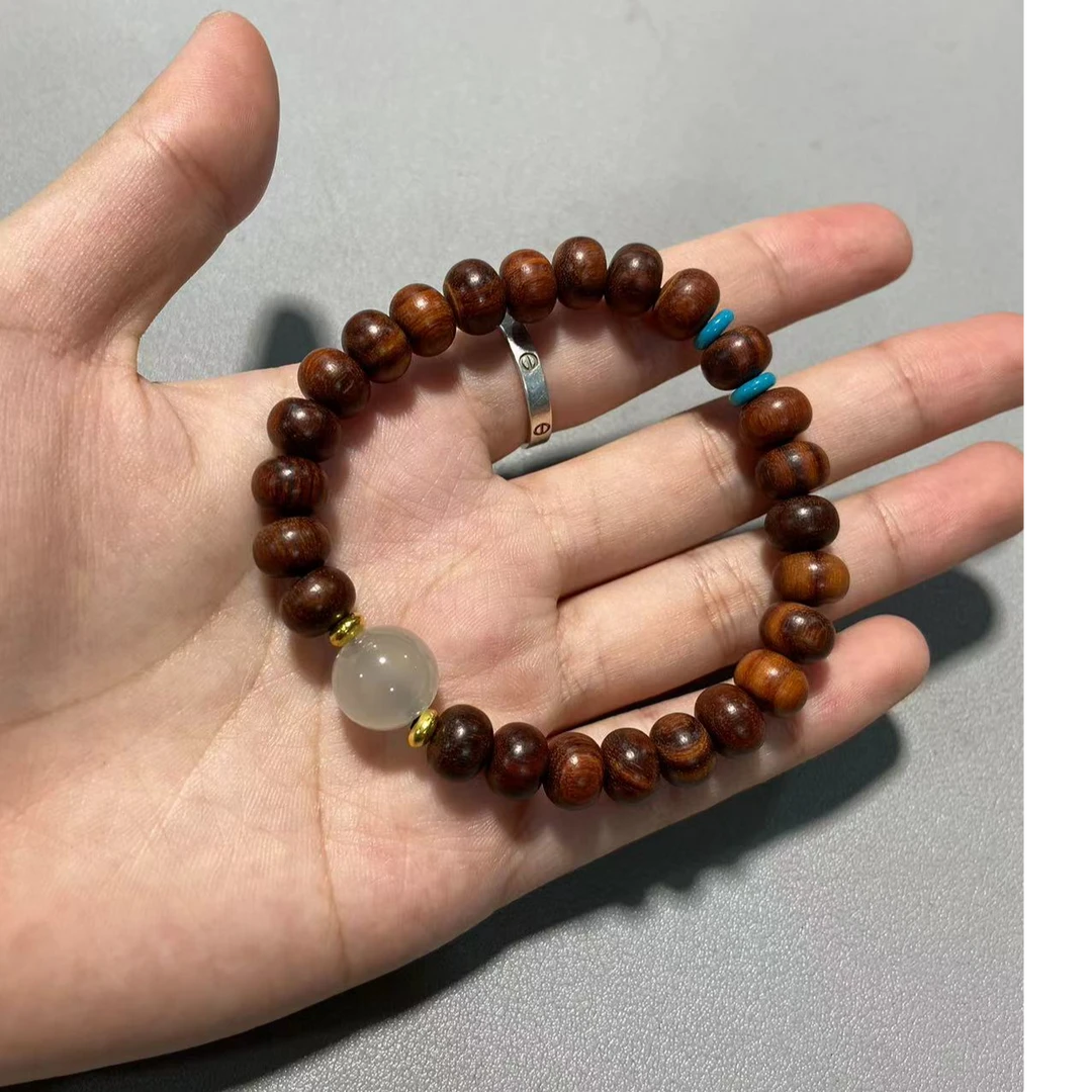 W456海黄卡0.9降香黄檀算盘珠（底色多样发货发其一）