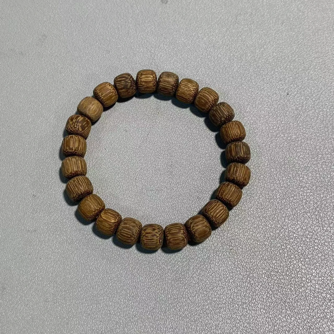 W785黑油檀香木卡0.9桶珠单圈手串