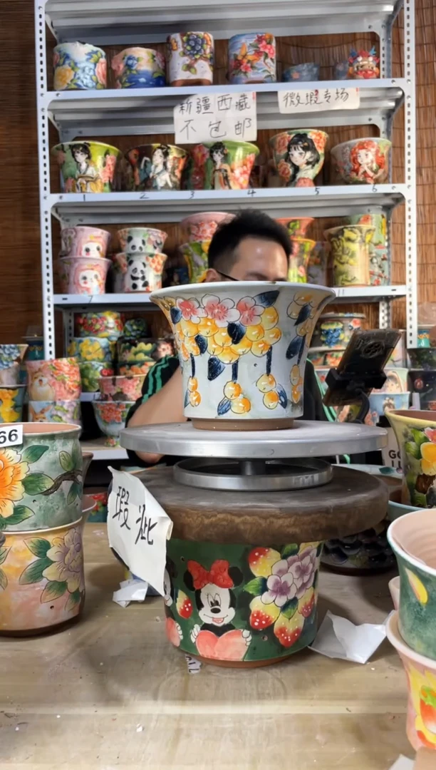 【闪购商品】摆件064 陶花岛多肉花盆——微瑕