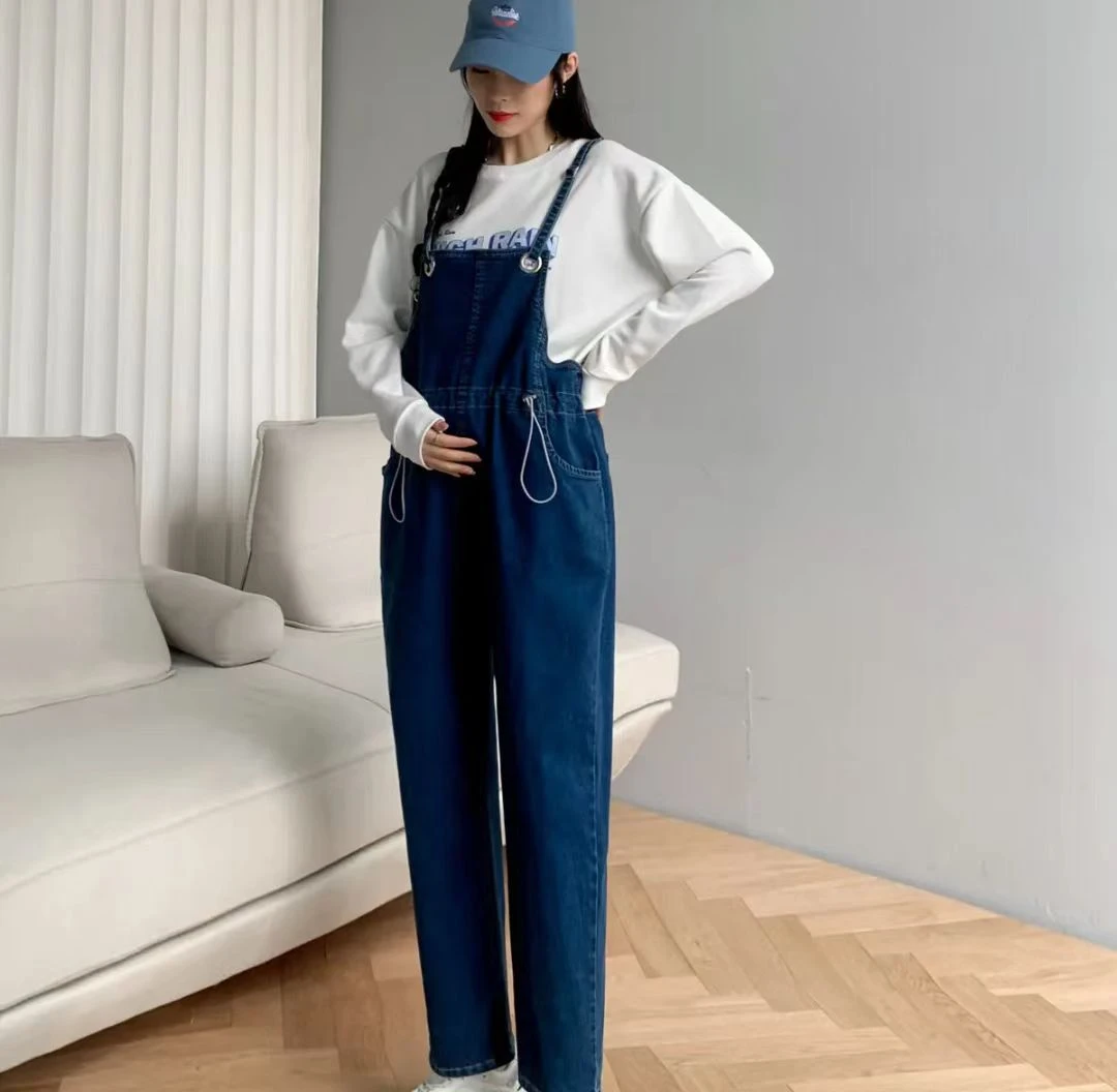 清仓款大码孕妇背带裤秋冬季牛仔背带裤灯芯绒洋气孕妇牛仔背带裤