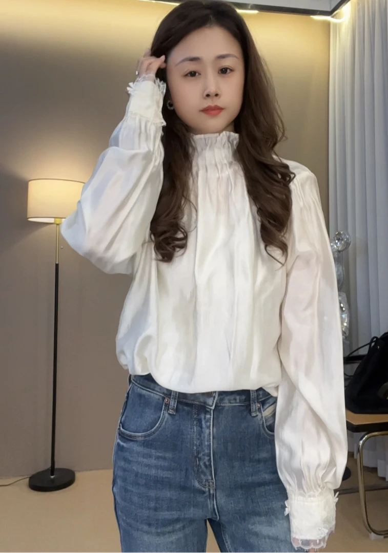 “空灵美学”衬衣2024新款时髦休闲衬衫女86019