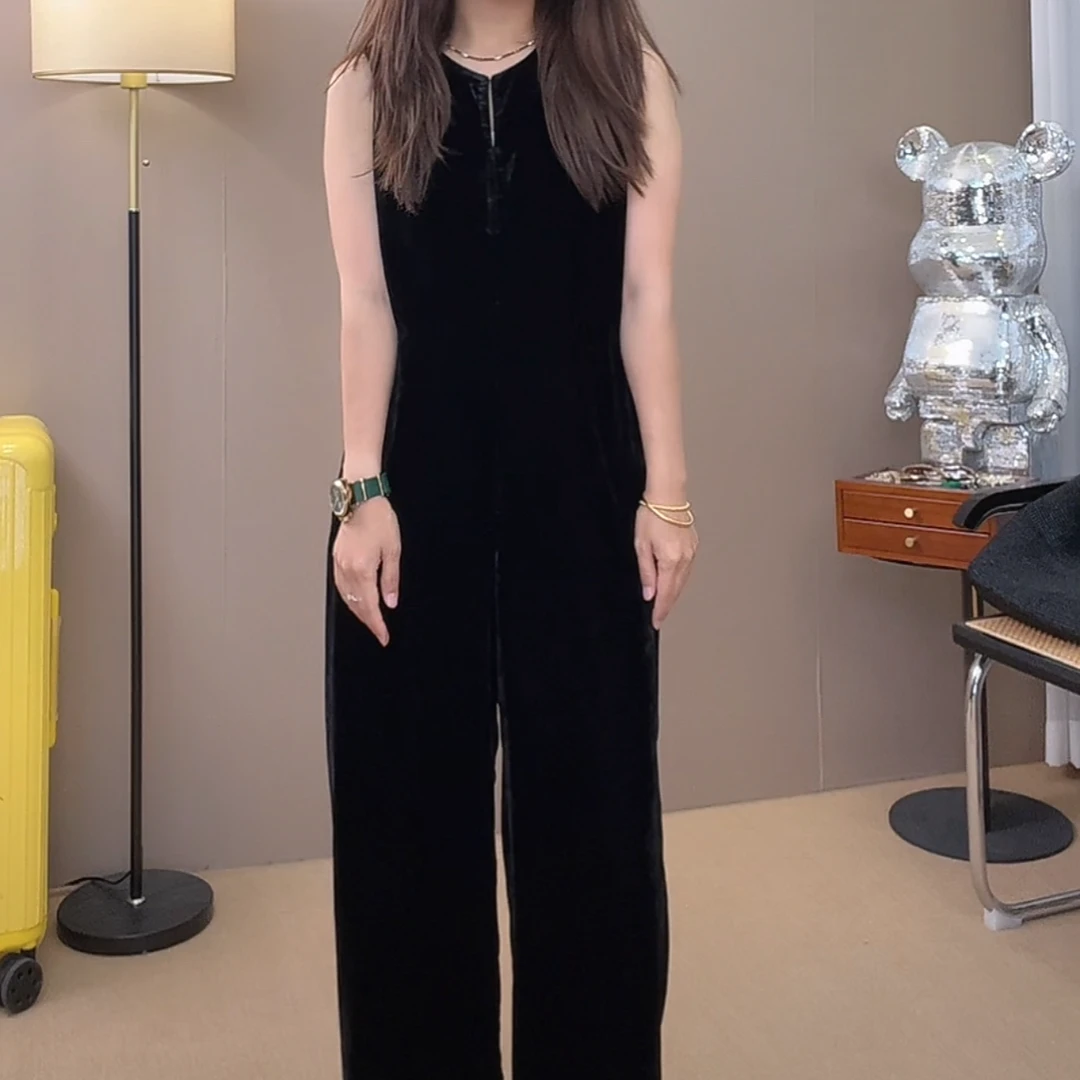 连体丝绒裤夏季新款韩版宽松休闲连体裤女68199